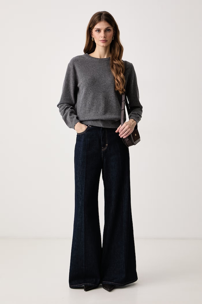 Haveone Sweter damski z kaszmirem MNC.R092 szary AW26