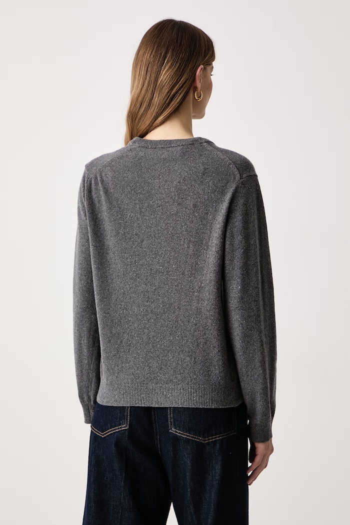 Odzież Haveone Sweter damski z kaszmirem MNC.R092 szary