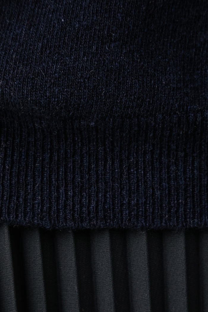 Sweter z krótkim rękawem damski z kaszmirem Haveone granatowy MNC.R095