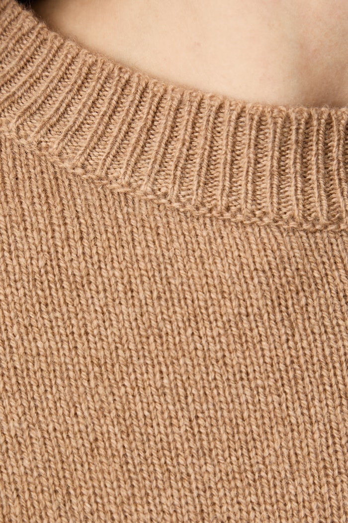 Sweter damski z kaszmirem Haveone beżowy MNC.R097