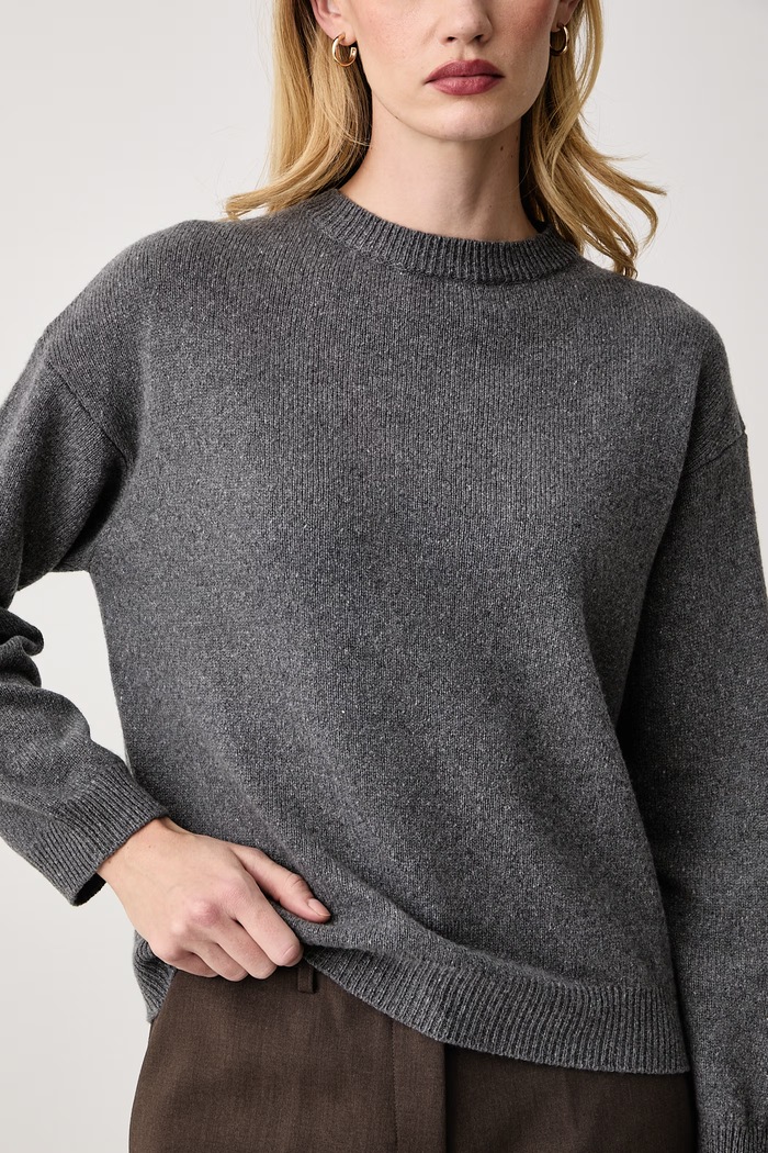 Sweter damski z kaszmirem Haveone MNC.R097 szary
