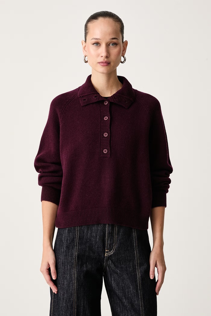 ViCOLO Sweter damski wełniany bordowy 7AC7073