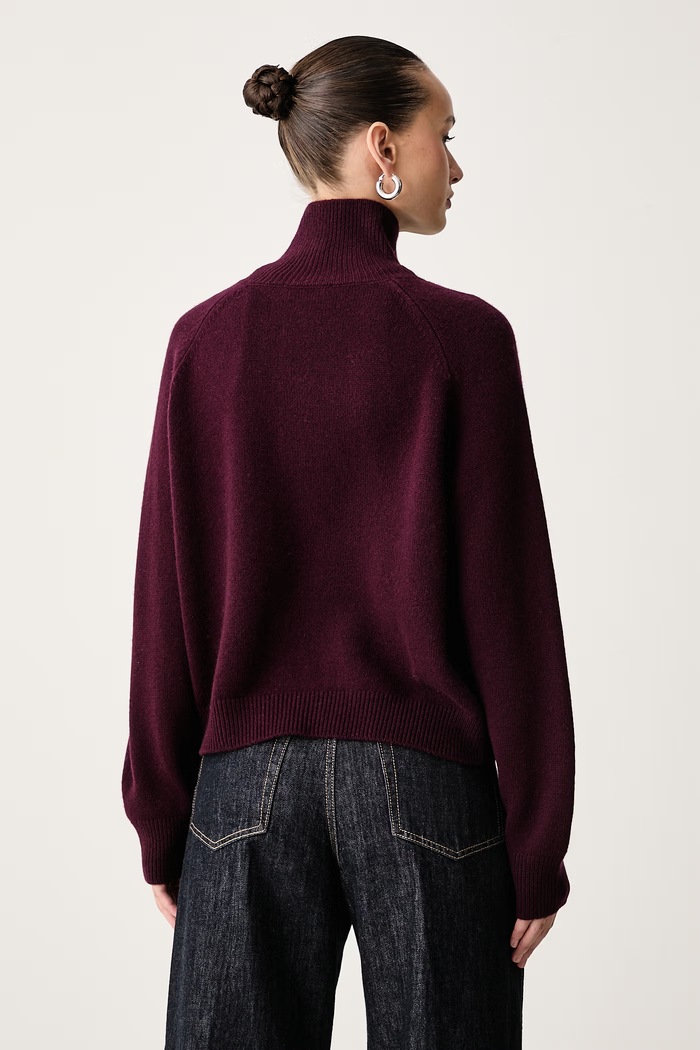 Odzież ViCOLO Sweter damski wełniany 7AC7073 bordowy