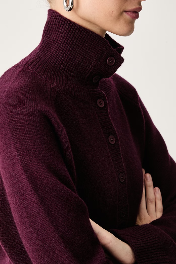 Sweter damski wełniany ViCOLO 7AC7073 bordowy
