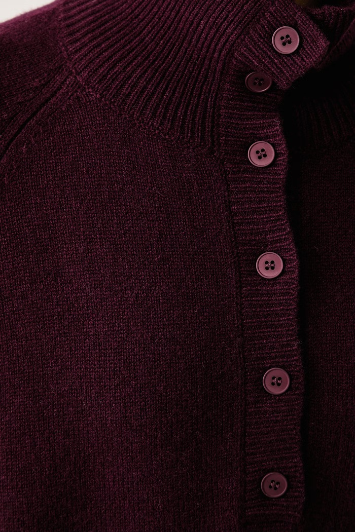 Sweter damski wełniany ViCOLO bordowy 7AC7073