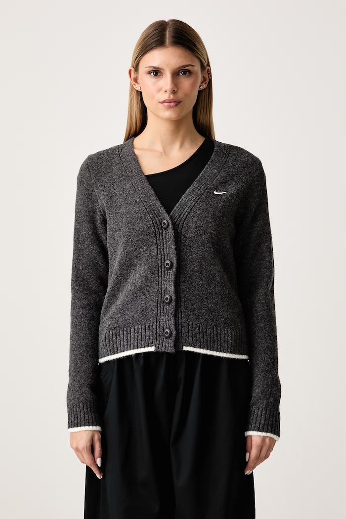 Nike Sportswear Kardigan ženski z dodatkom volne Chill Knit siva IM5513.032