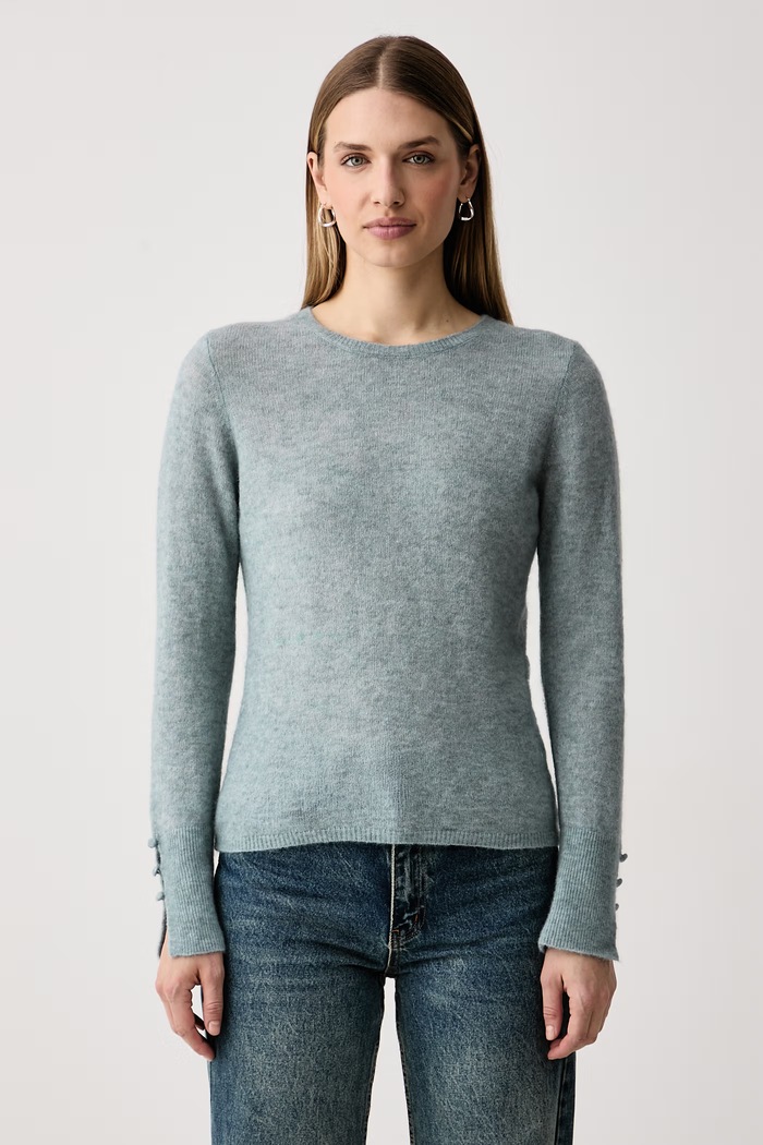 Mos Mosh Sweter damski z wełną Sophia niebieski 183530
