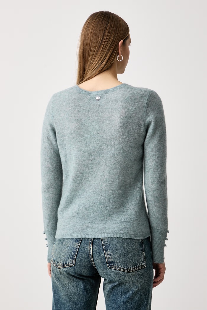 Odzież Mos Mosh Sweter damski z wełną Sophia 183530 niebieski