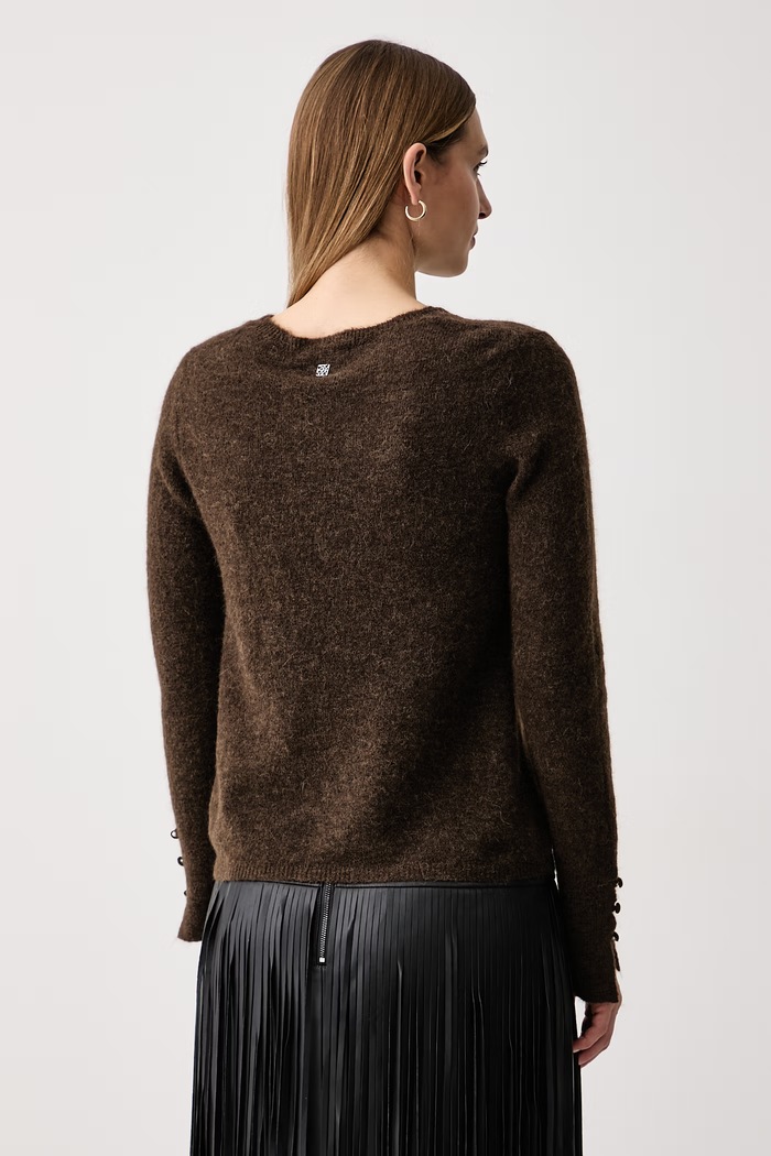 Odzież Mos Mosh Sweter damski z wełną Sophia 183530 brązowy