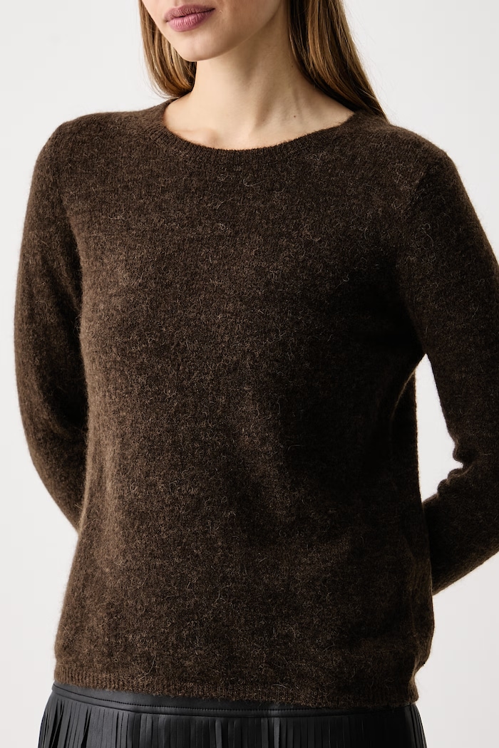 Sweter damski z wełną Sophia Mos Mosh 183530 brązowy