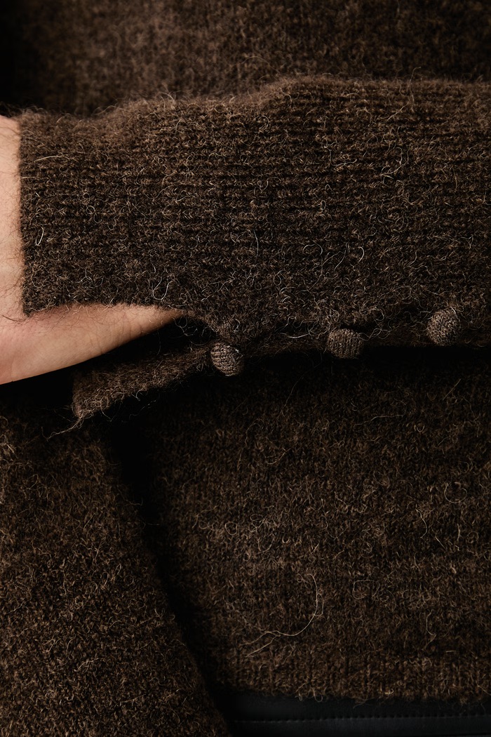 Sweter damski z wełną Sophia Mos Mosh brązowy 183530