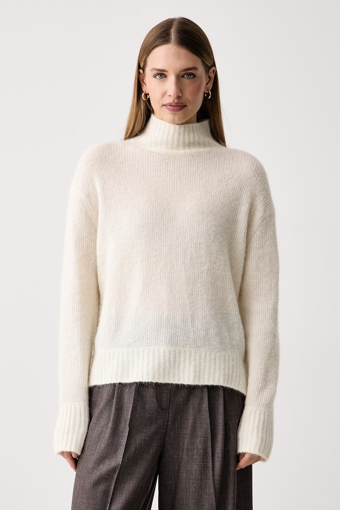 Mos Mosh Sweter damski z wełną Thora beżowy 175400