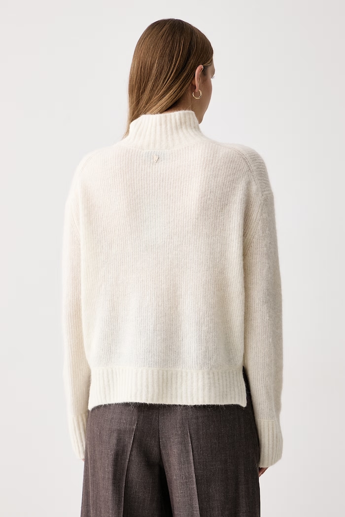 Odzież Mos Mosh Sweter damski z wełną Thora 175400 beżowy