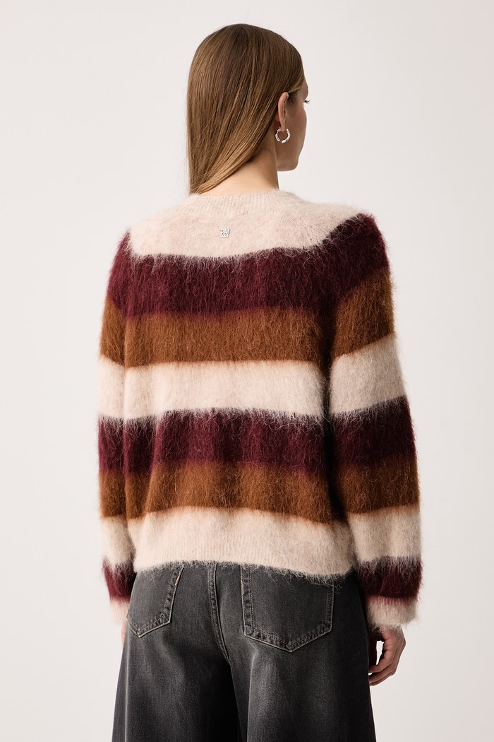 Odzież Mos Mosh Sweter damski z wełną alpaki 182780 bordowy