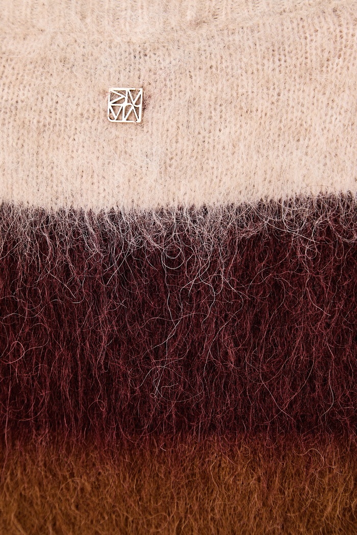 Sweter damski z wełną alpaki Mos Mosh bordowy 182780