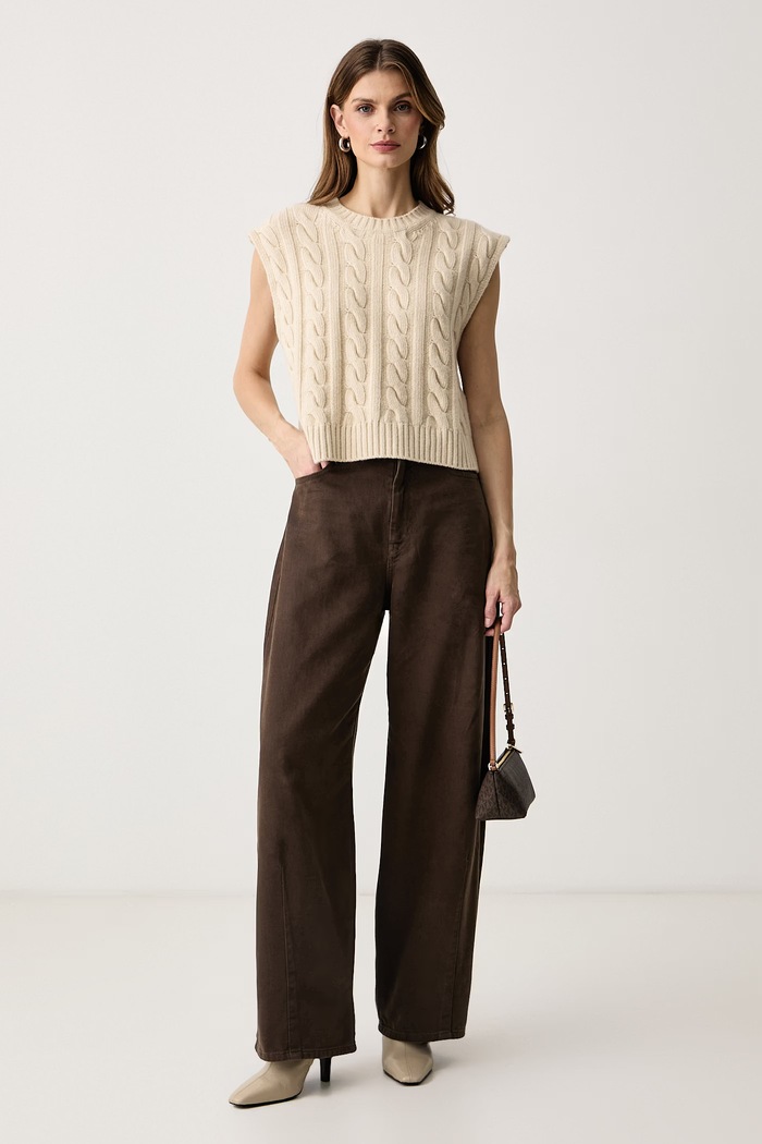 Weekend Max Mara Kamizelka damska wełniana WKDCLOWN 2625356022600 beżowy AW26