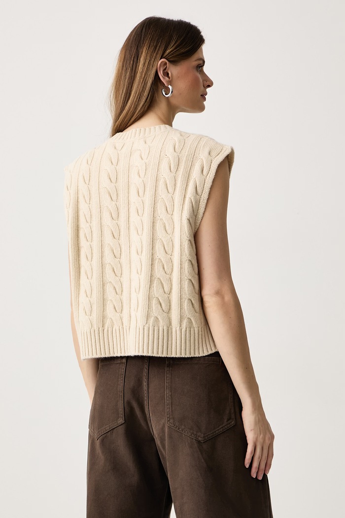 Odzież Weekend Max Mara Kamizelka damska wełniana WKDCLOWN 2625356022600 beżowy