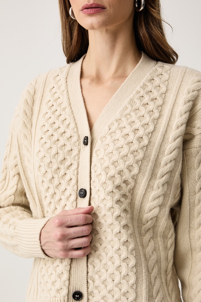 Kardigan damski wełniany WKDPRIMO Weekend Max Mara 2625346042600 beżowy