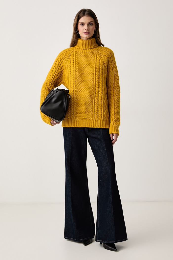 Weekend Max Mara Sweter damski z wełną WKSSARONG 2625366016600 żółty AW26