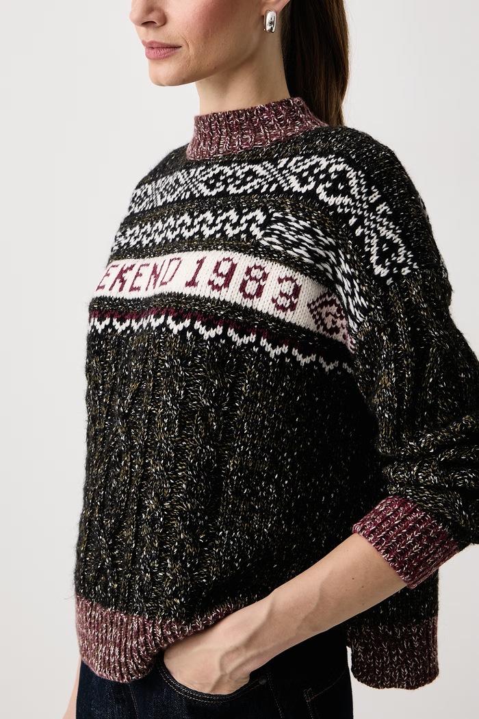Sweter damski z dodatkiem wełny WKIQUOTA Weekend Max Mara 2625366023600 czarny