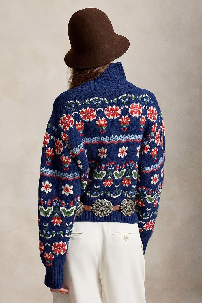 Polo Ralph Lauren Sweter damski z wełną 211B23913 niebieski AW26