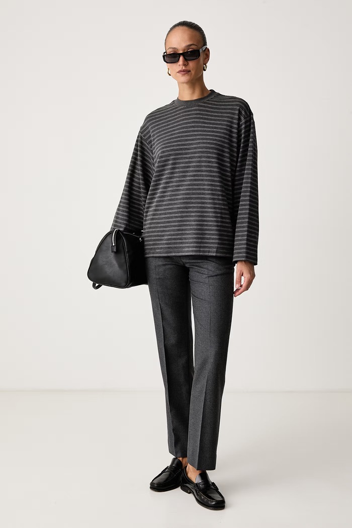 Eleh Longsleeve damski z wiskozą EFW260048 szary AW26