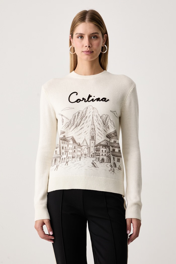 MC2 Saint Barth Sweter damski z wełną beżowy QUE0030