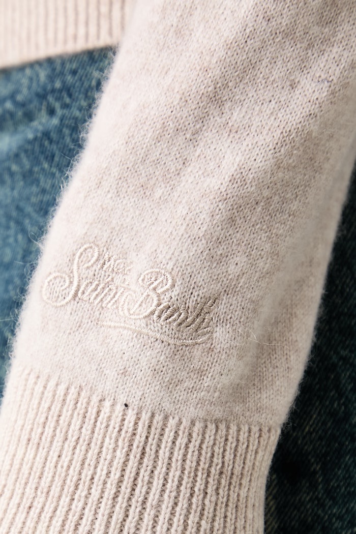 Sweter damski kaszmirowy MC2 Saint Barth beżowy EZE0002
