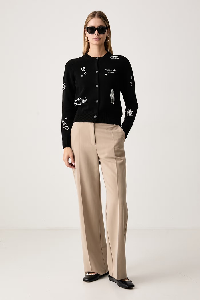 MC2 Saint Barth Kardigan damski wełniany IER0001 czarny AW26