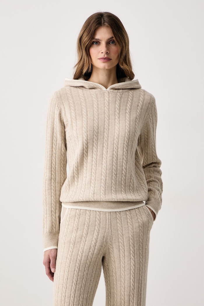 MC2 Saint Barth Sweter damski wełniany beżowy LRNT001