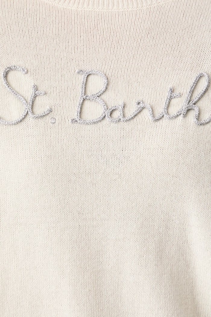 Sweter damski z wełną MC2 Saint Barth beżowy TESS001