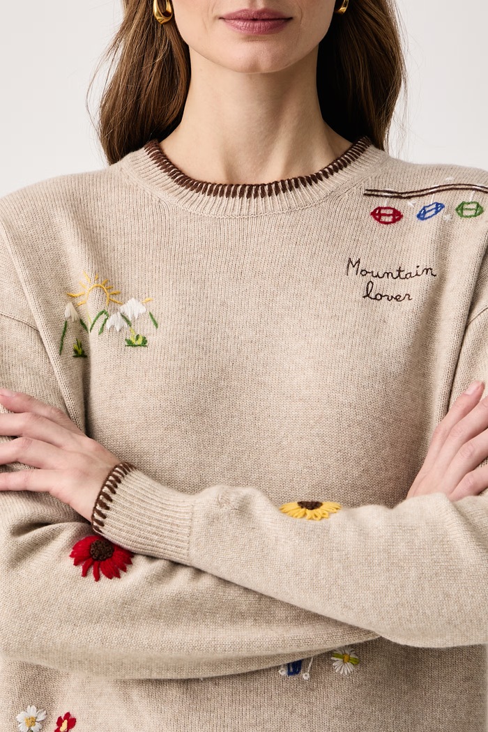 Sweter damski z wełną MC2 Saint Barth TESS001 beżowy