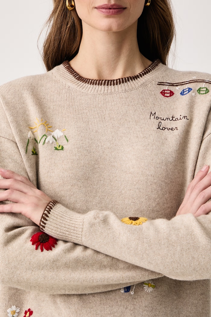 Sweter damski z wełną MC2 Saint Barth TESS001 beżowy
