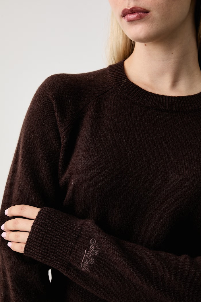 Sweter damski wełniany MC2 Saint Barth DELP001 brązowy