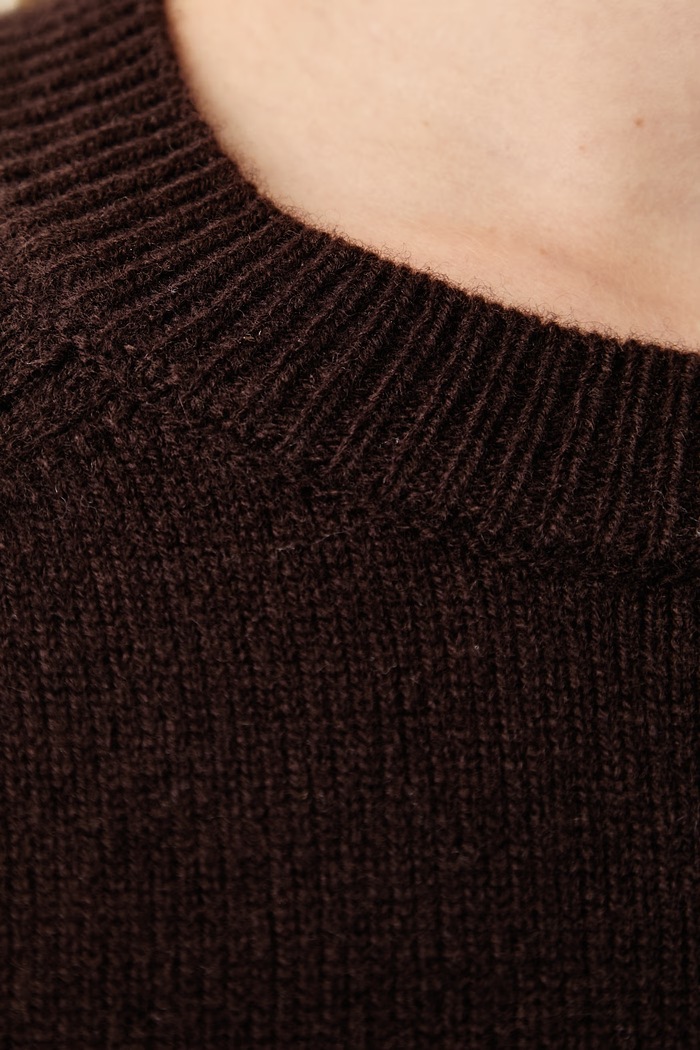 Sweter damski wełniany MC2 Saint Barth brązowy DELP001