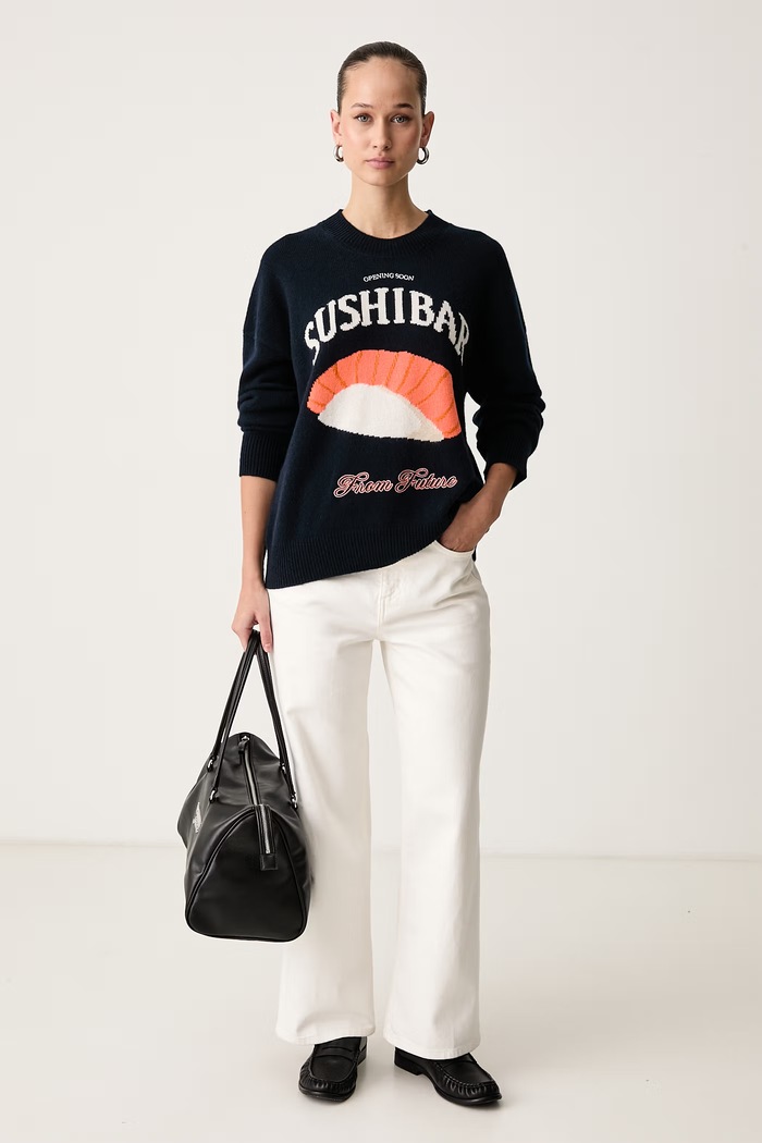 From Future Sweter damski kaszmirowy WPR04016 granatowy AW26