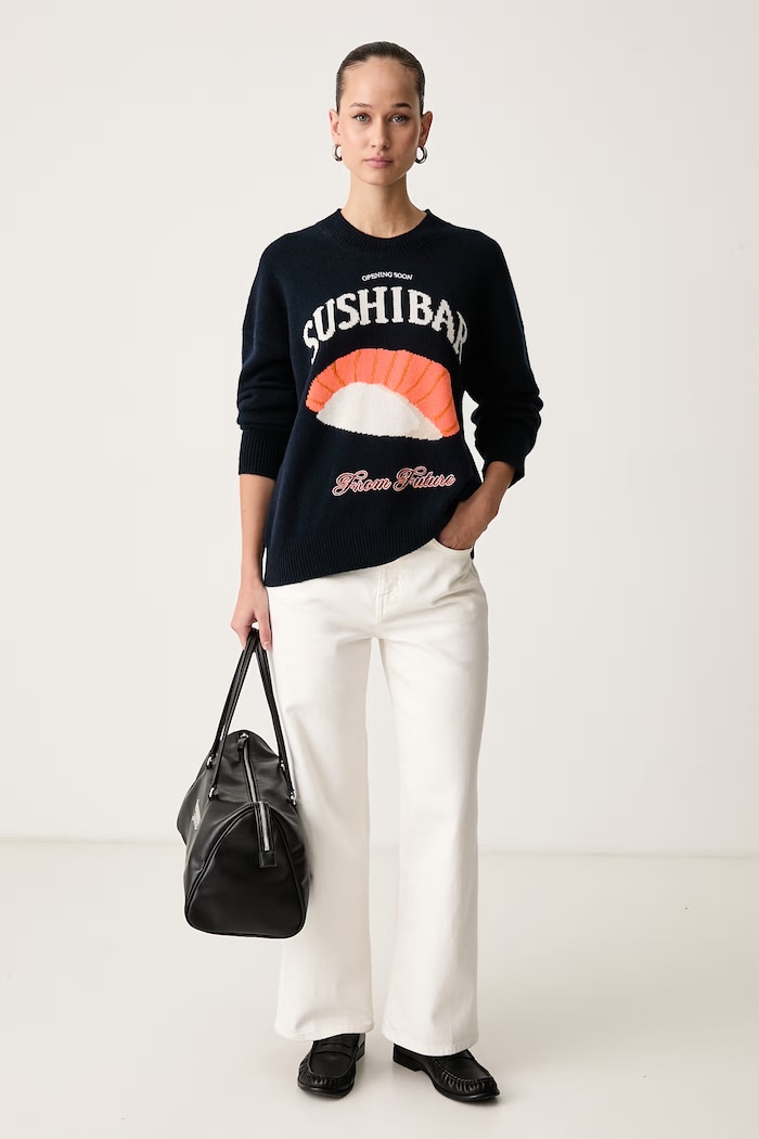 From Future Sweter damski kaszmirowy WPR04016 granatowy AW26
