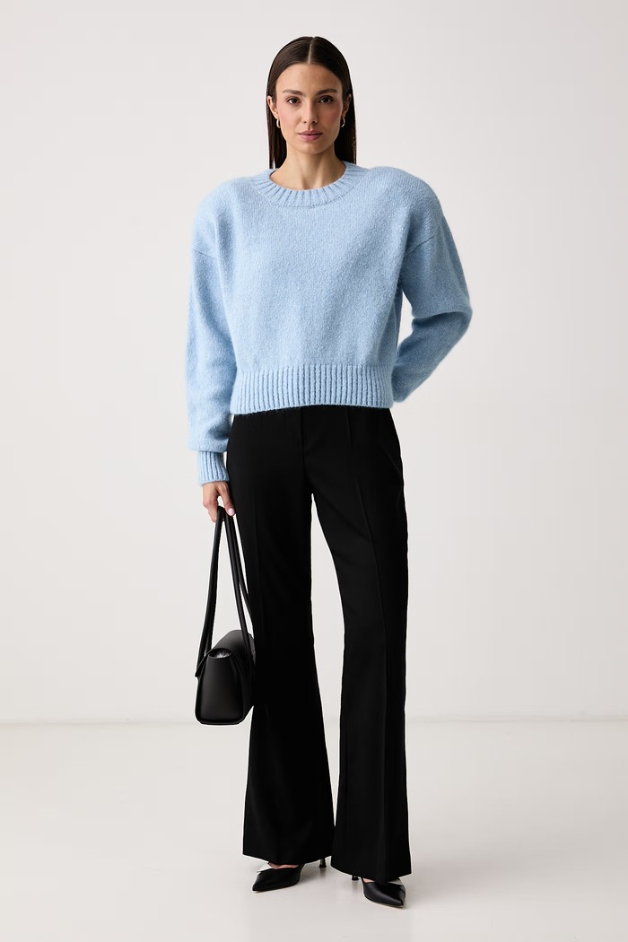 La Mania Sweter damski z wełną merino THEIA LM.THEIA niebieski AW26