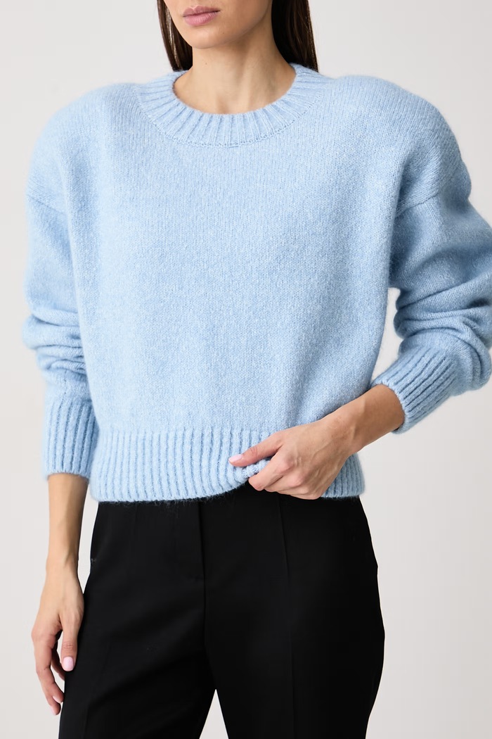 Sweter damski z wełną merino THEIA La Mania LM.THEIA niebieski