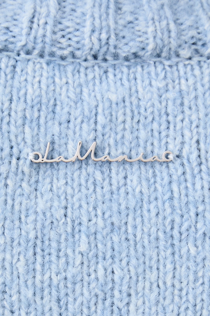 Sweter damski z wełną merino THEIA La Mania niebieski LM.THEIA