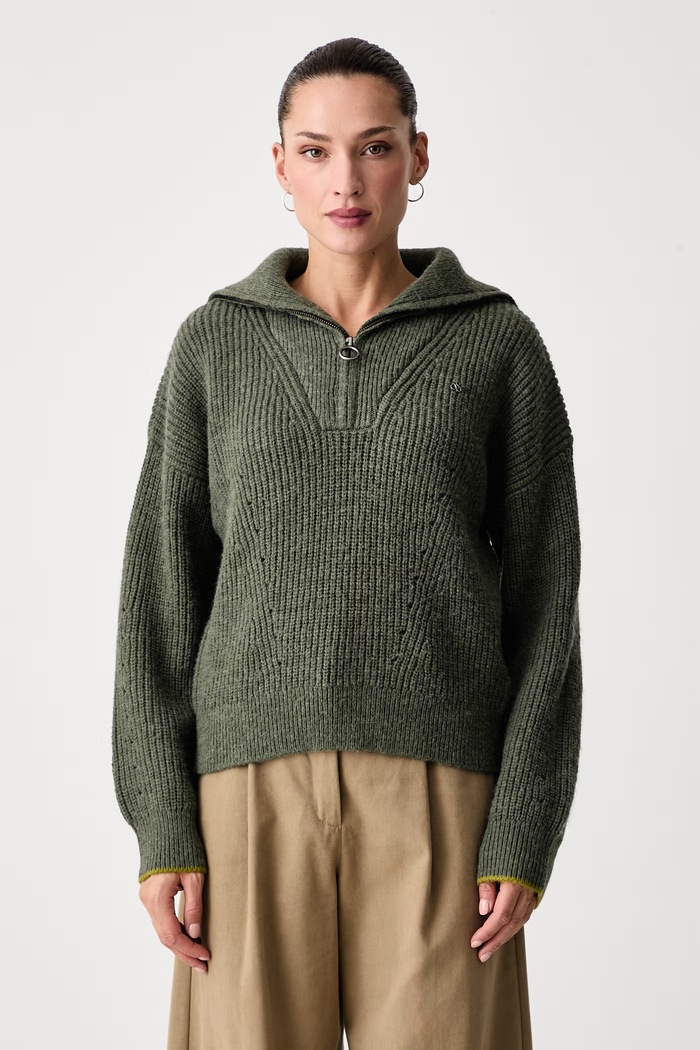 Scotch & Soda Sweter damski z dodatkiem wełny zielony U9B01784T