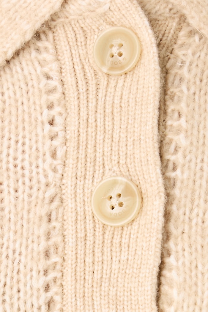 Sweter damski z dodatkiem wełny Scotch & Soda beżowy U9B01777T