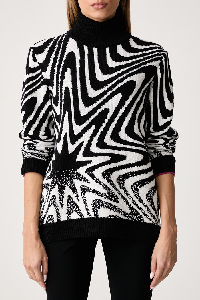Sweter damski z wełną Glauce Newland N46988.108 czarny