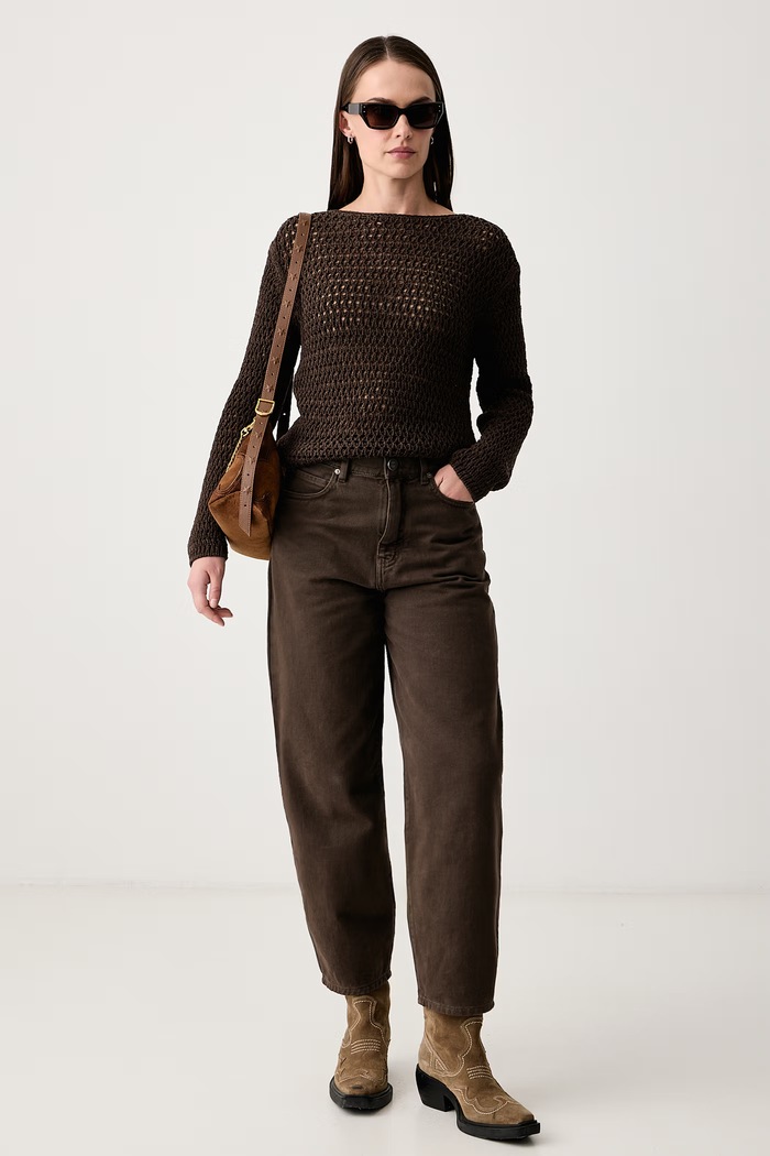 Marc O'Polo Sweter damski z bawełną 5000014400 zielony AW26