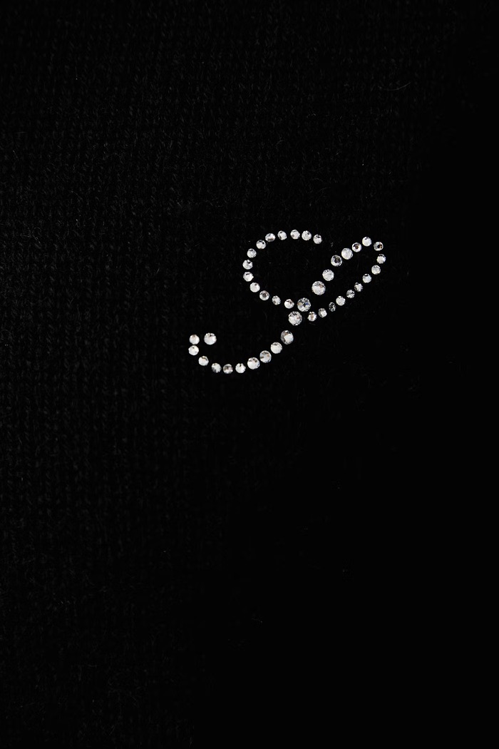 Sporty & Rich S Logo sweter rozpinany z kaszmirem damski CA00282327BA01