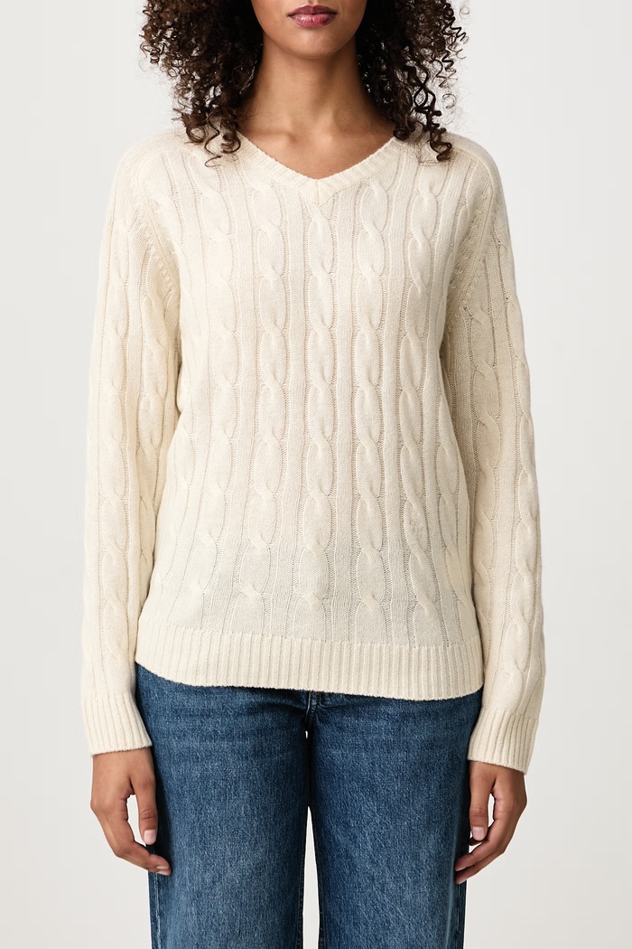SRC sweter z kaszmirem damski Sporty & Rich beżowy WS11283302CR01