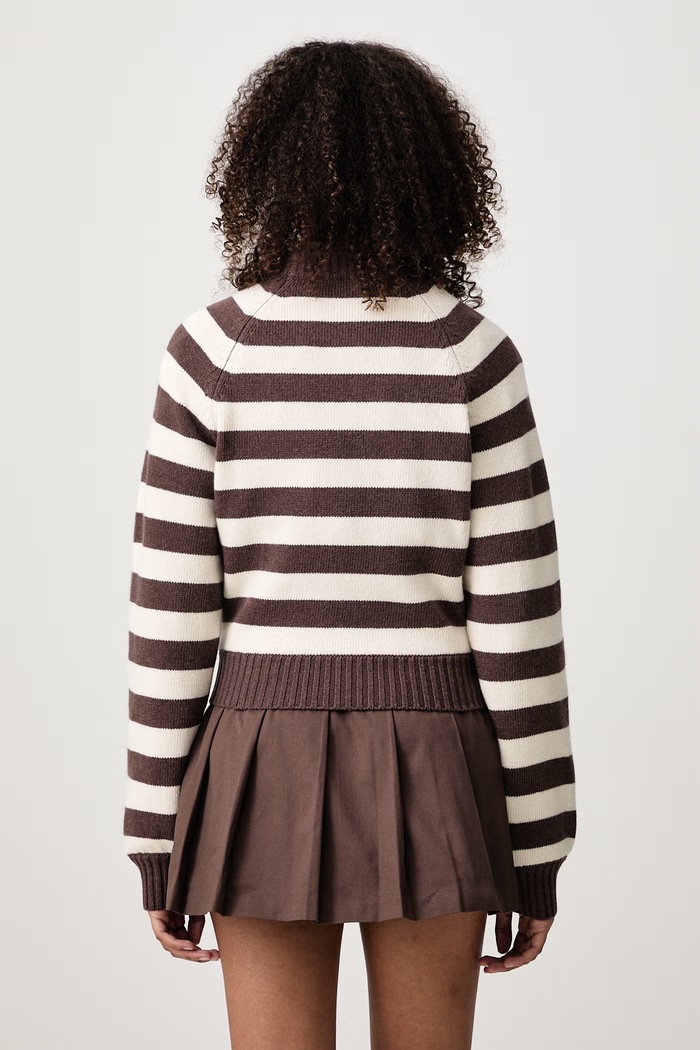 Odzież Sporty & Rich Striped sweter wełniany damski WS10483000BR03 brązowy