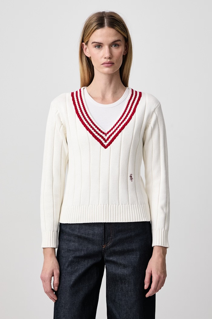 Sporty & Rich SRC Cricket sweter bawełniany damski beżowy WS11585302WH112