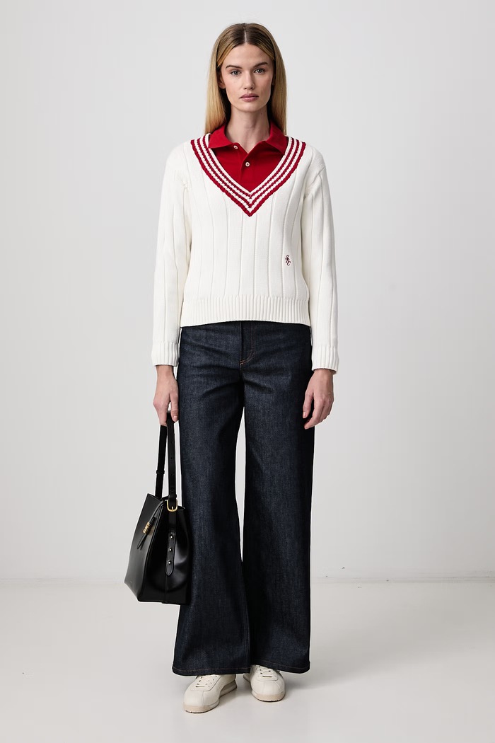 Sporty & Rich SRC Cricket sweter bawełniany damski WS11585302WH112 beżowy AW26