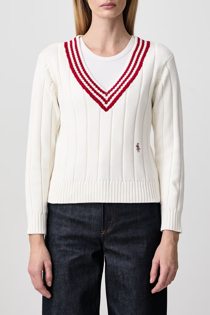 SRC Cricket sweter bawełniany damski Sporty & Rich beżowy WS11585302WH112